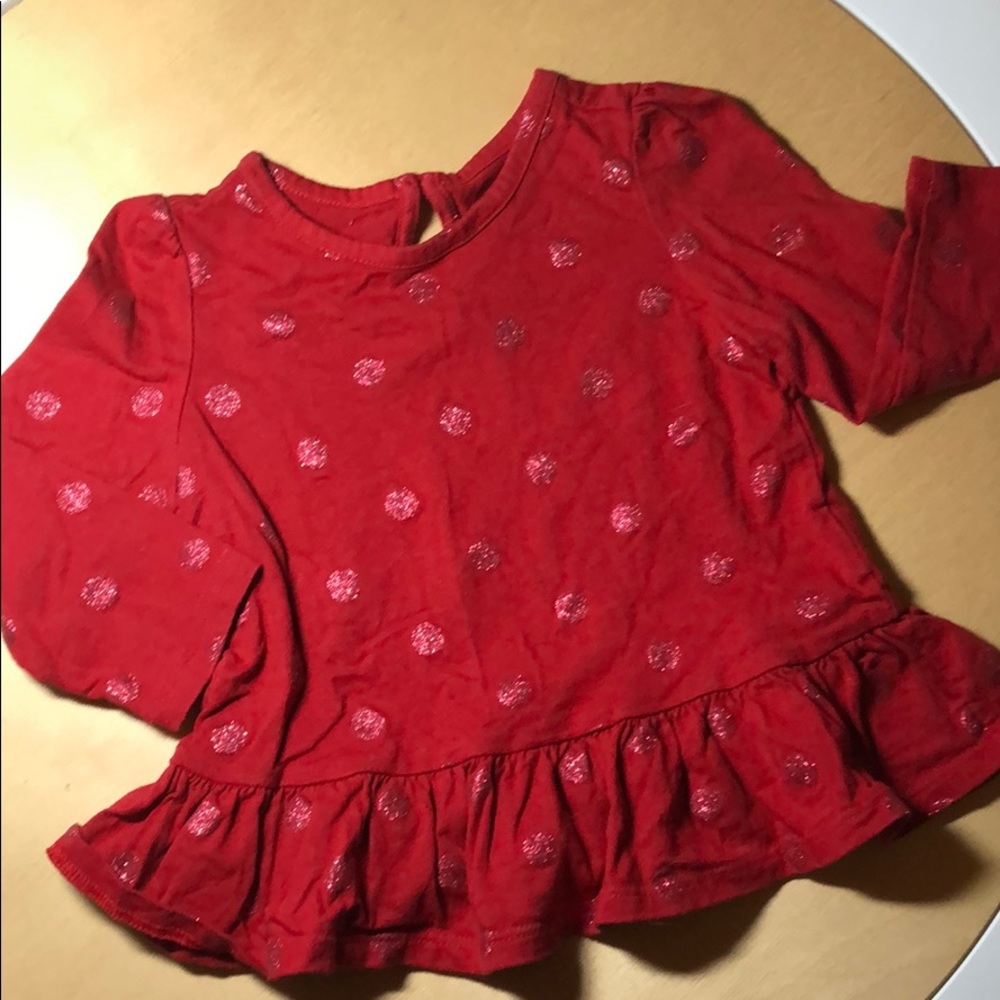 Baby gap sparkle red holiday winter dress shirt